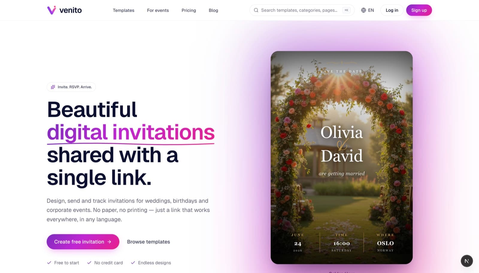 Venito — Event-plattform